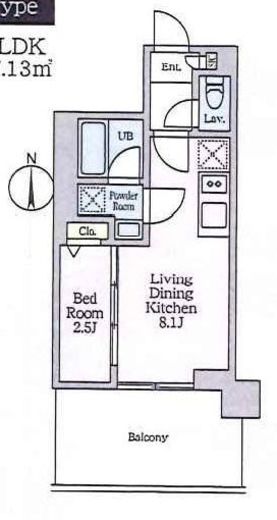 クレストコート東陽町 308 間取り図
