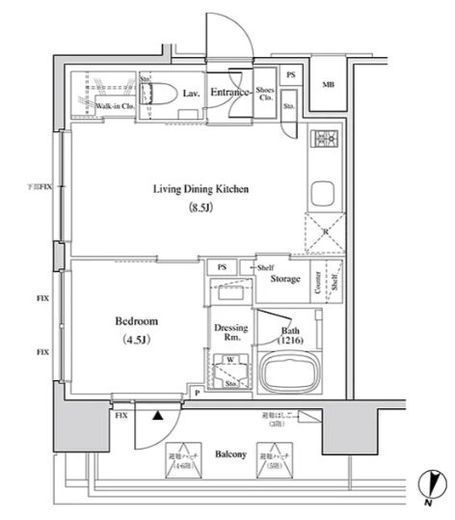 ザ・パークハビオ代々木 305 間取り図