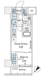 パークアクシス横浜伊勢佐木町通り 303 間取り図