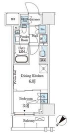 パークアクシス横浜伊勢佐木町通り 304 間取り図