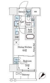 パークアクシス横浜伊勢佐木町通り 709 間取り図