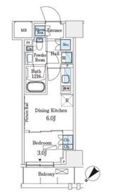 パークアクシス横浜伊勢佐木町通り 706 間取り図