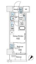 パークアクシス横浜伊勢佐木町通り 1005 間取り図