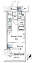 パークアクシス横浜伊勢佐木町通り 707 間取り図
