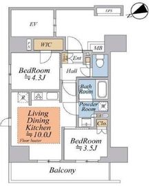 ネベル浅草橋 10階 間取り図