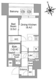 コンフォリア・リヴ八丁堀 1104 間取り図