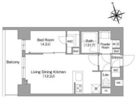 コンフォリア・リヴ八丁堀 1102 間取り図