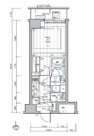 シーフォルム西新宿五丁目 2階 間取り図