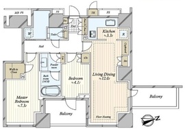 クラッシィタワー新宿御苑 22階 間取り図