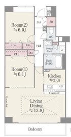 メゾン・シャルム 203 間取り図