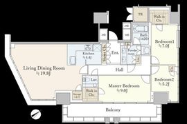 プラウドタワー渋谷 18階 間取り図