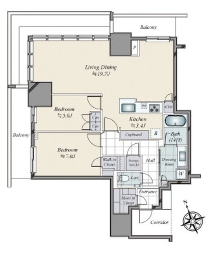 ブランズタワー芝浦 8階 間取り図