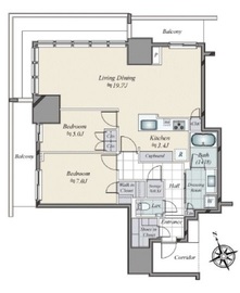 ブランズタワー芝浦 8階 間取り図