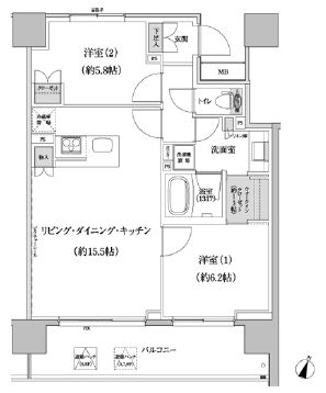 パークハビオ渋谷本町レジデンス 621 間取り図