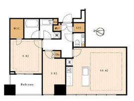 プレミストタワー白金高輪 22階 間取り図