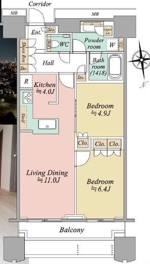 富久クロスコンフォートタワー(Tomihisa Cross)  13階 間取り図
