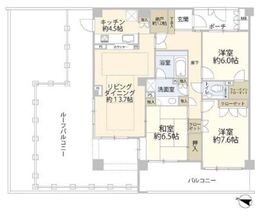 パークグランディ代々木 6階 間取り図