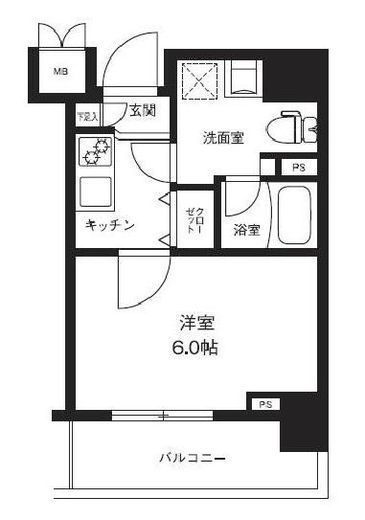 メインステージ横濱ポートサイド 6階 間取り図