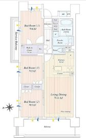 スカイクレストビュー西葛西 6階 間取り図