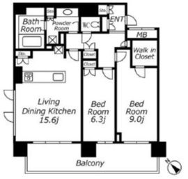 ブランズ文京小日向レジデンス 5階 間取り図