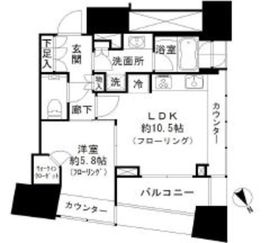 ザ・パークハウス三軒茶屋タワー 5階 間取り図