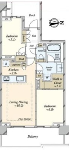 パークホームズ木場クリアテラス 10階 間取り図