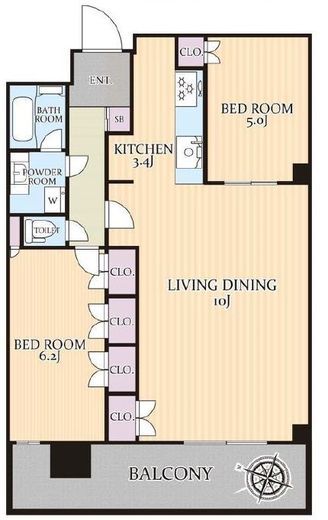 ブランズタワー南千住 (アクレスティ南千住) 19階 間取り図