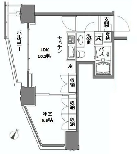 シティタワー新宿新都心 5階 間取り図