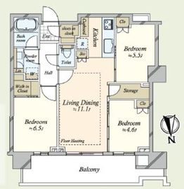 HARUMI FLAG PARK VILLAGE T棟 (晴海フラッグ パークヴィレッジ T棟) 4515 間取り図