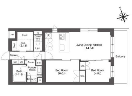 ルーウェ東大泉 220 間取り図