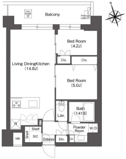 ルーウェ東大泉 202 間取り図