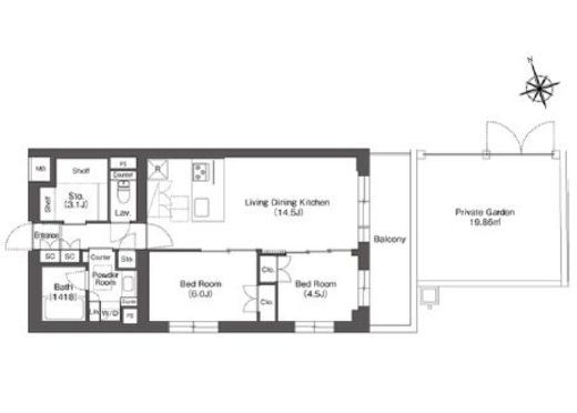 ルーウェ東大泉 108 間取り図