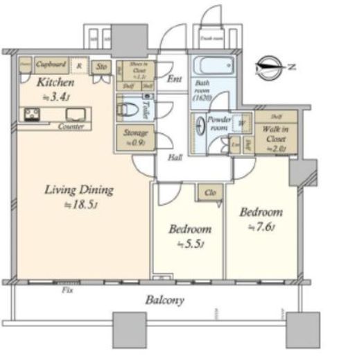 パークシティ大崎 ザ タワー 39階 間取り図