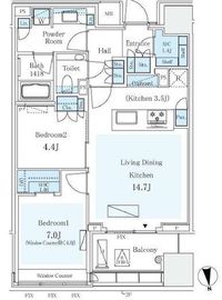 パークコートザ・三番町ハウス 14階 間取り図