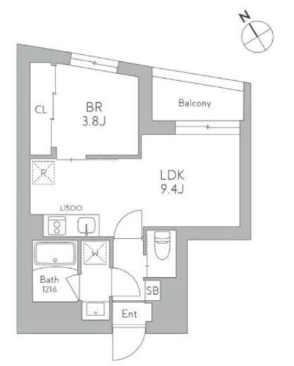 J.リヴェール武蔵小山West 203 間取り図
