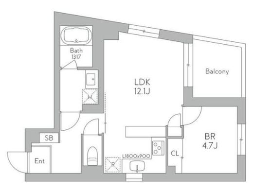 J.リヴェール武蔵小山West 305 間取り図