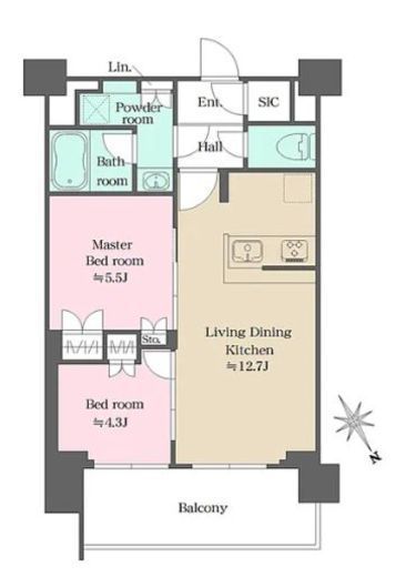 ウエリスアーバン水天宮前 1305 間取り図