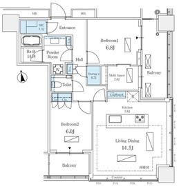 WORLD TOWER RESIDENCE 33階 間取り図
