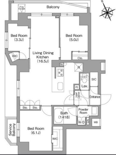 コンフォリア中葛西 701 間取り図