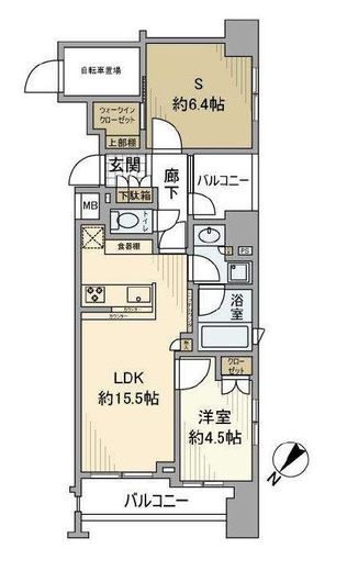 アスコットパーク東日本橋 5階 間取り図