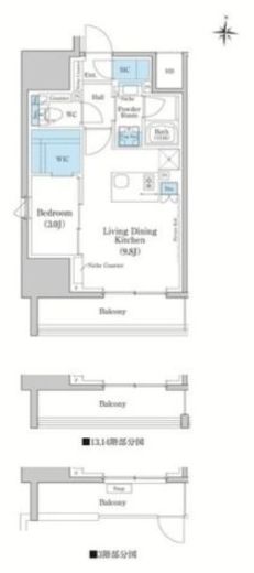 スタイリオ蒲田WEST 1401 間取り図