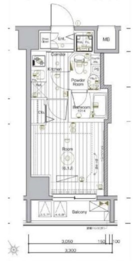 グランヴァン横濱反町 703 間取り図