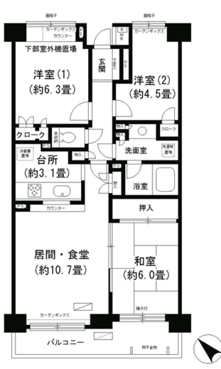武蔵小杉西パーク・ホームズ 5階 間取り図