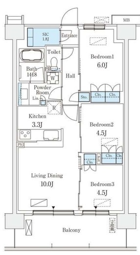 スカイグランデ津田沼 710 間取り図