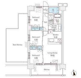 スカイグランデ津田沼 807 間取り図