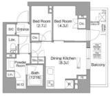 コンフォリア・リヴ門前仲町EAST 903 間取り図