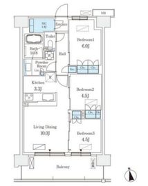 スカイグランデ津田沼 712 間取り図