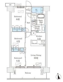スカイグランデ津田沼 711 間取り図