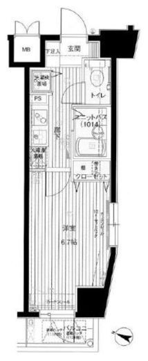 メインステージ西麻布Ⅱ 8階 間取り図