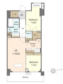 勝どきビュータワー 42階 間取り図